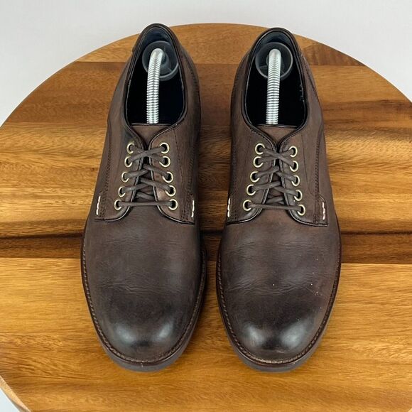 Mens Cole Haan Brown Leather Plain Toe Lug Sole‎ Derby Dress Shoes Size 8 M GUC - Picture 5 of 9